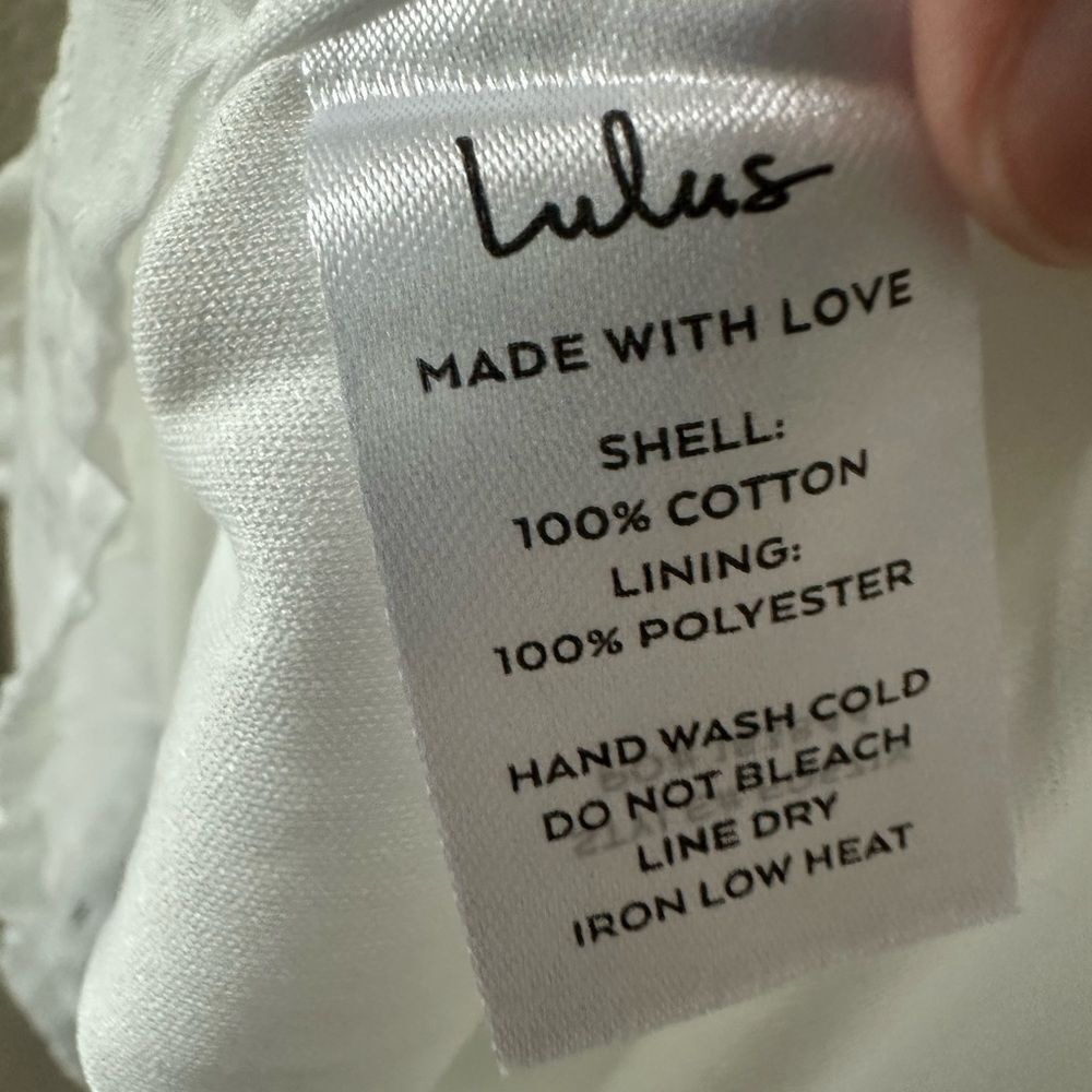 NWT Lulus Flirtatious in Florence White Ruffled Eyelet Cotton Mini Dress XL - Picture 9 of 9